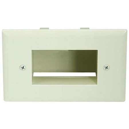 Wall Plate- Recessed Easy Mount Low Voltage Cable- Ivory